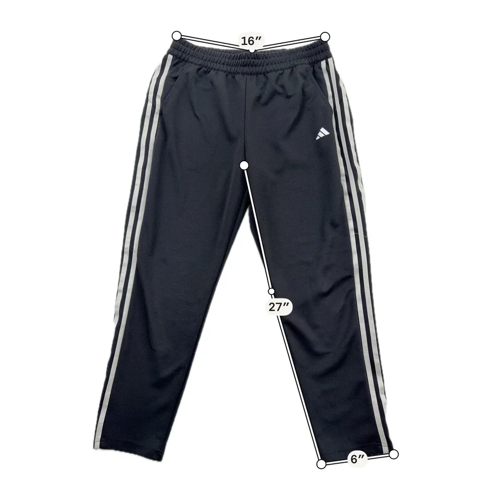 Adidas Track Pants 3 Stripe Athletic‎ Joggers Training Medium Black White